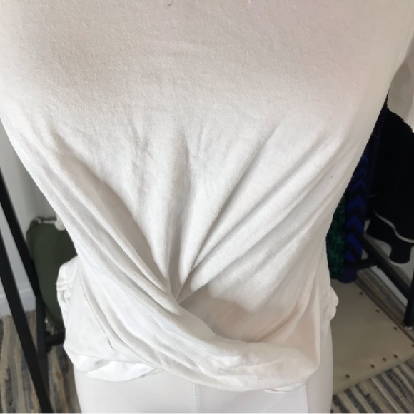 Zara® Trafaluc White Short Sleeve Basic Tee Shirt with Twist Front  Size S - Picture 2 of 5